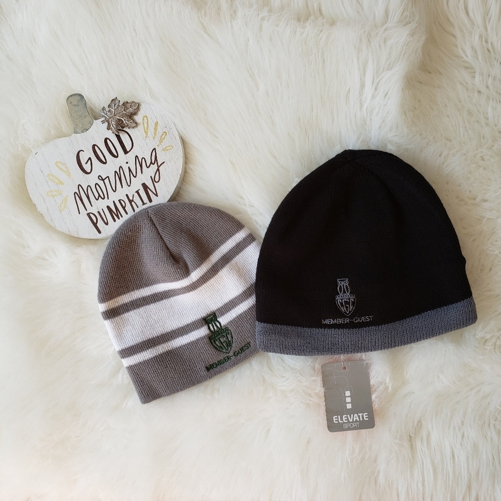2 pk Elevate Sport Member Guest Knit Beanie Cap